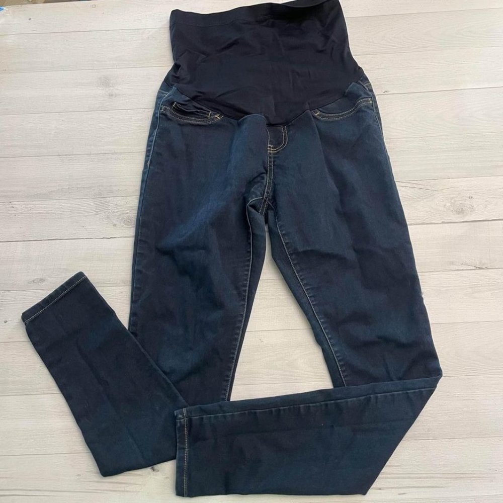 liz lange‎ maternity high panel denim jeans xs